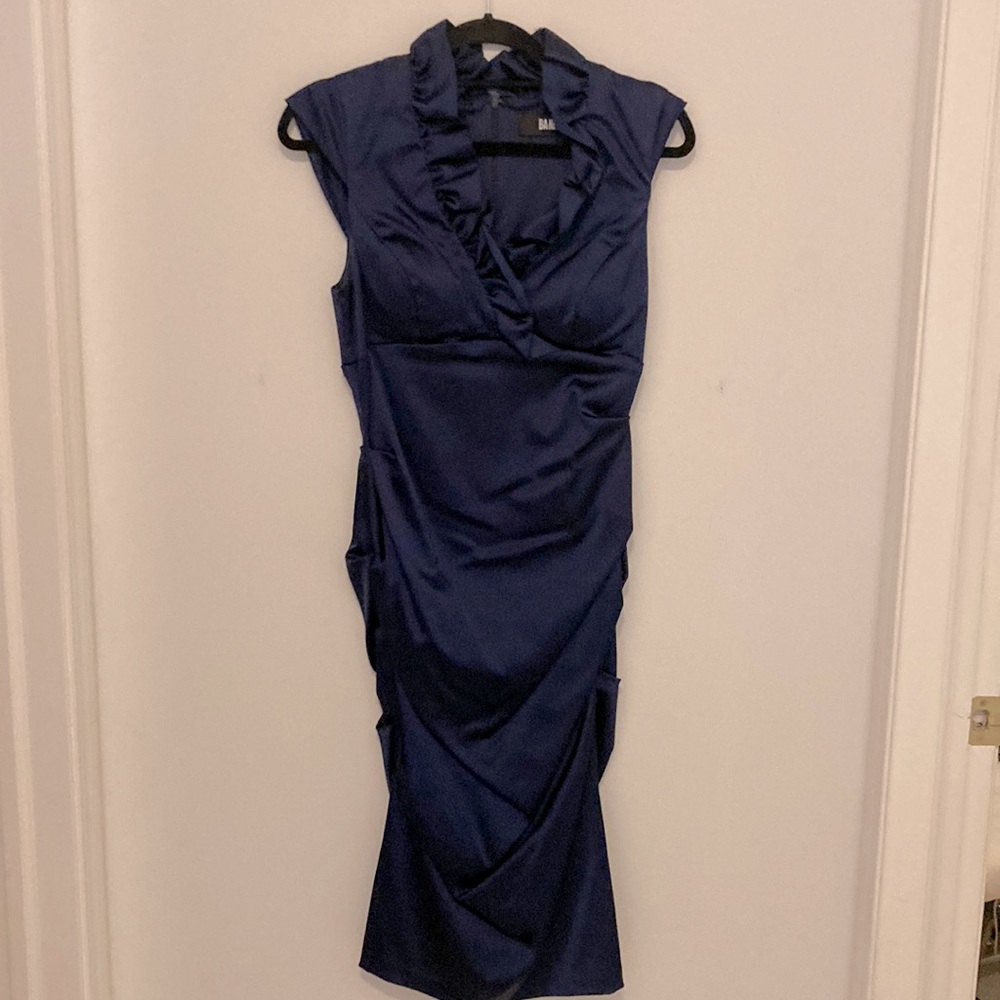 Navy Cocktail Dress- satin finish size 10